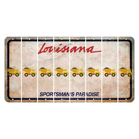 Louisiana Sportsmans Paradise Cut License Plate Strips (Set of 8) Dump Truck