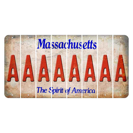 Massachusetts Spirit of America Cut License Plate Strips (Set of 8) A