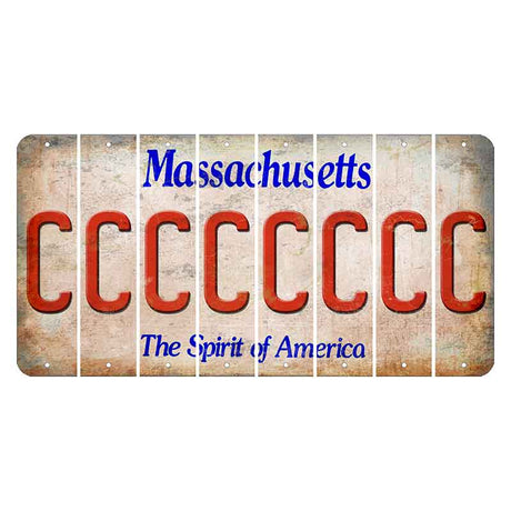 Massachusetts Spirit of America Cut License Plate Strips (Set of 8) C