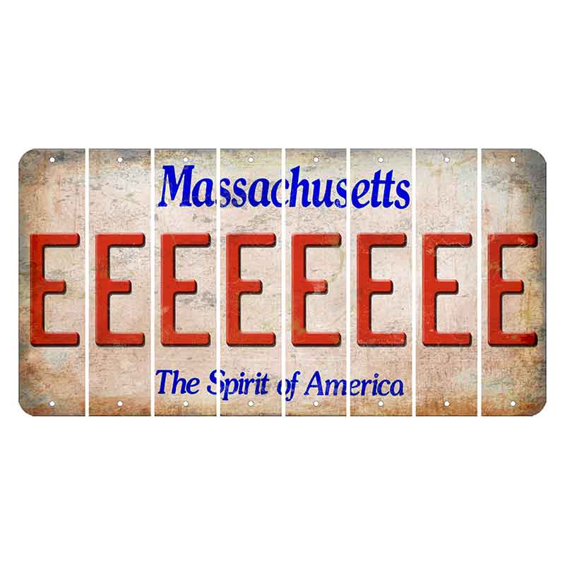 Massachusetts Spirit of America Cut License Plate Strips (Set of 8) E