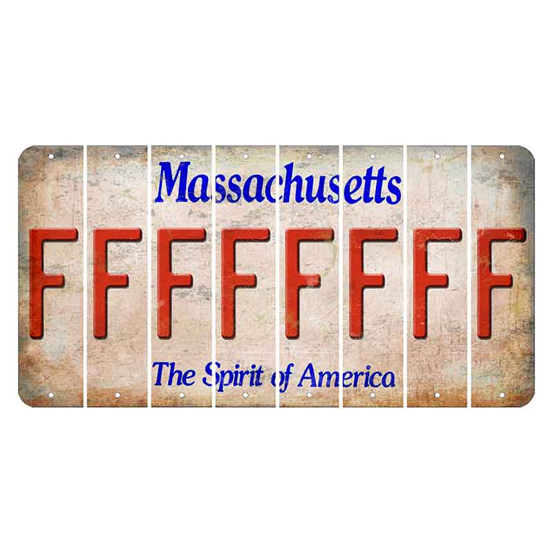 Massachusetts Spirit of America Cut License Plate Strips (Set of 8) F