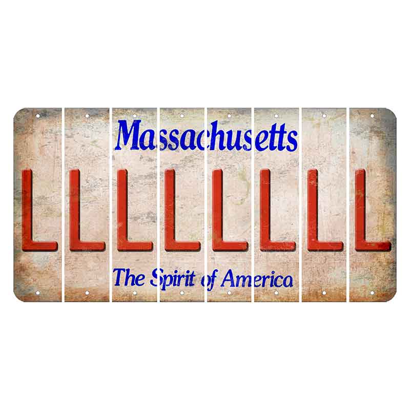 Massachusetts Spirit of America Cut License Plate Strips (Set of 8) L