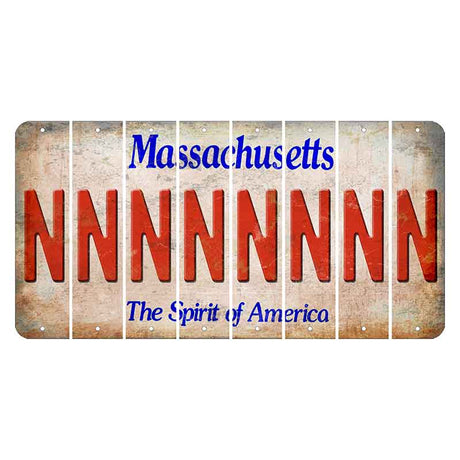 Massachusetts Spirit of America Cut License Plate Strips (Set of 8) N