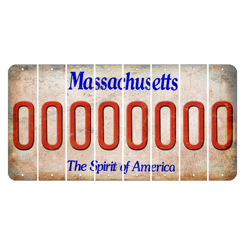 Massachusetts Spirit of America Cut License Plate Strips (Set of 8) O