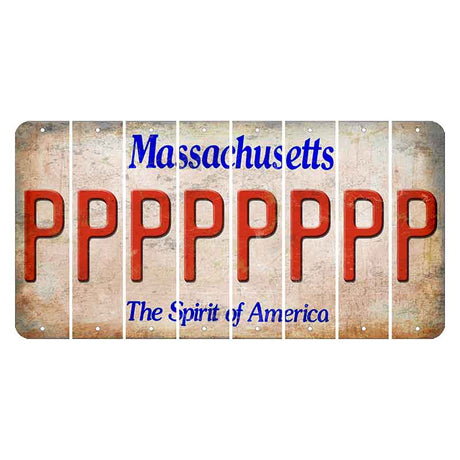 Massachusetts Spirit of America Cut License Plate Strips (Set of 8) P