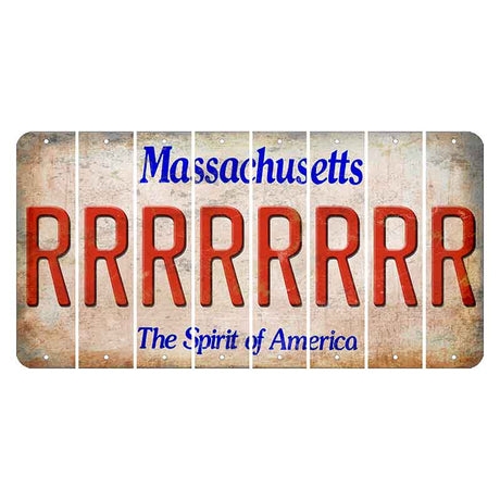 Massachusetts Spirit of America Cut License Plate Strips (Set of 8) R