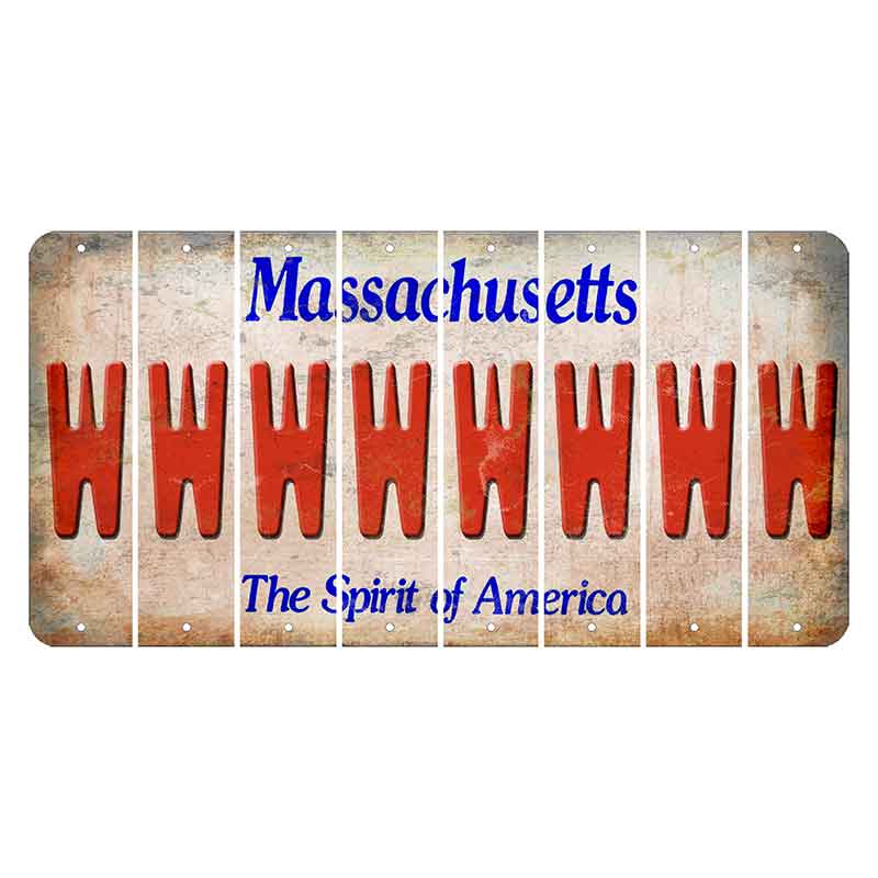 Massachusetts Spirit of America Cut License Plate Strips (Set of 8) W