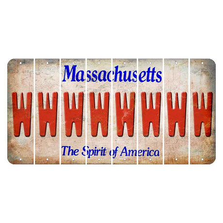 Massachusetts Spirit of America Cut License Plate Strips (Set of 8) W