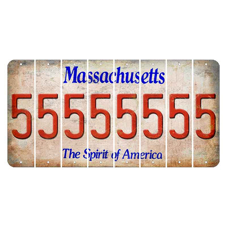 Massachusetts Spirit of America Cut License Plate Strips (Set of 8) 5