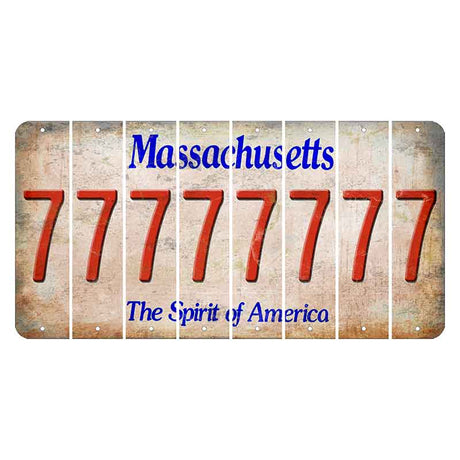 Massachusetts Spirit of America Cut License Plate Strips (Set of 8) 7