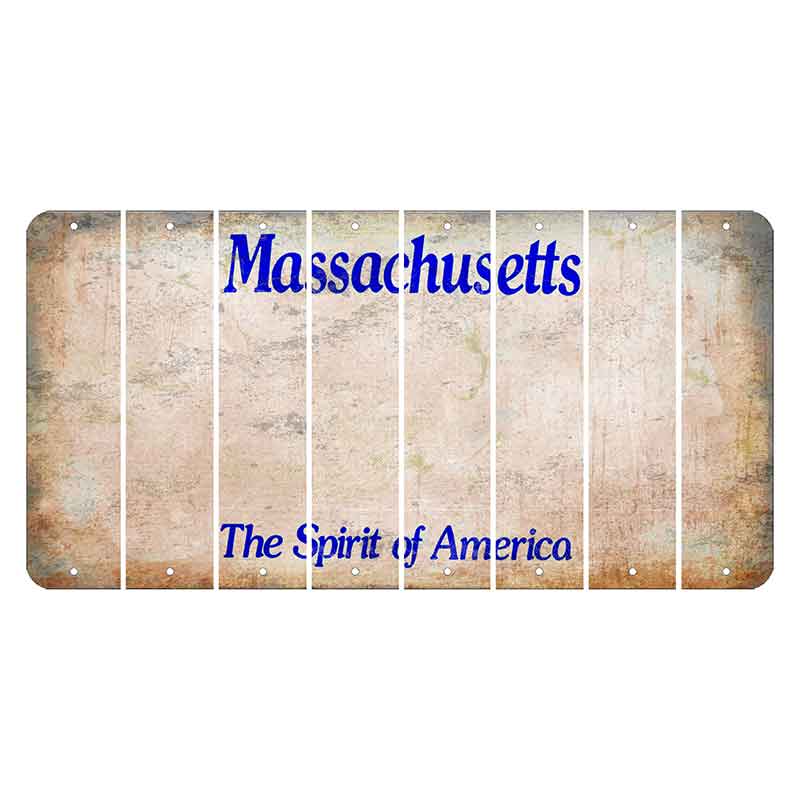 Massachusetts Spirit of America Cut License Plate Strips (Set of 8) Blank