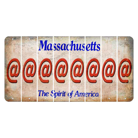 Massachusetts Spirit of America Cut License Plate Strips (Set of 8) At Sign