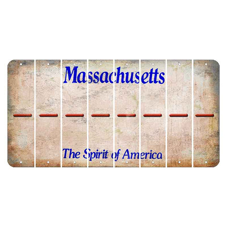 Massachusetts Spirit of America Cut License Plate Strips (Set of 8) Hyphen