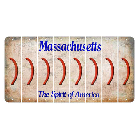 Massachusetts Spirit of America Cut License Plate Strips (Set of 8) Parenthesis - Right