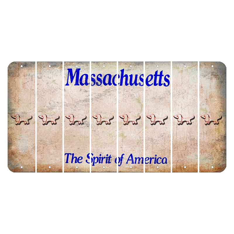 Massachusetts Spirit of America Cut License Plate Strips (Set of 8) Dog