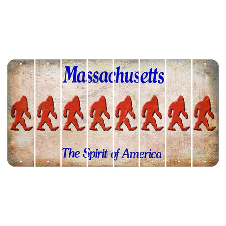 Massachusetts Spirit of America Cut License Plate Strips (Set of 8) Bigfoot