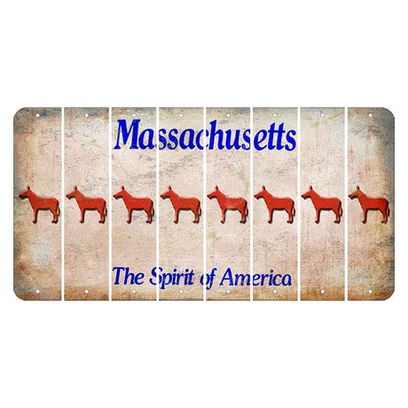 Massachusetts Spirit of America Cut License Plate Strips (Set of 8) Donkey