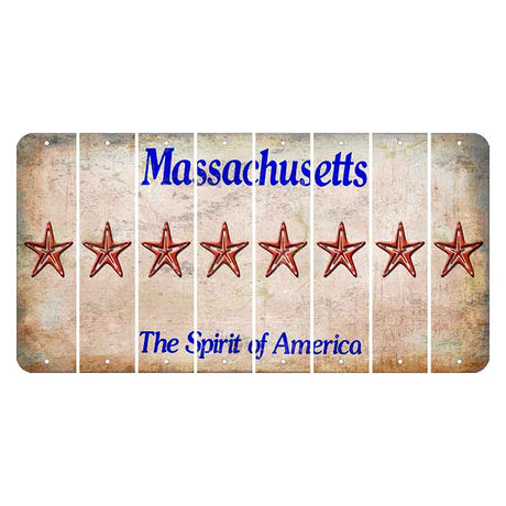 Massachusetts Spirit of America Cut License Plate Strips (Set of 8) Star Fish