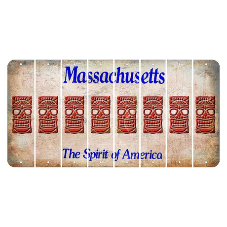 Massachusetts Spirit of America Cut License Plate Strips (Set of 8) Tiki