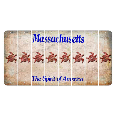 Massachusetts Spirit of America Cut License Plate Strips (Set of 8) Sea Turtle