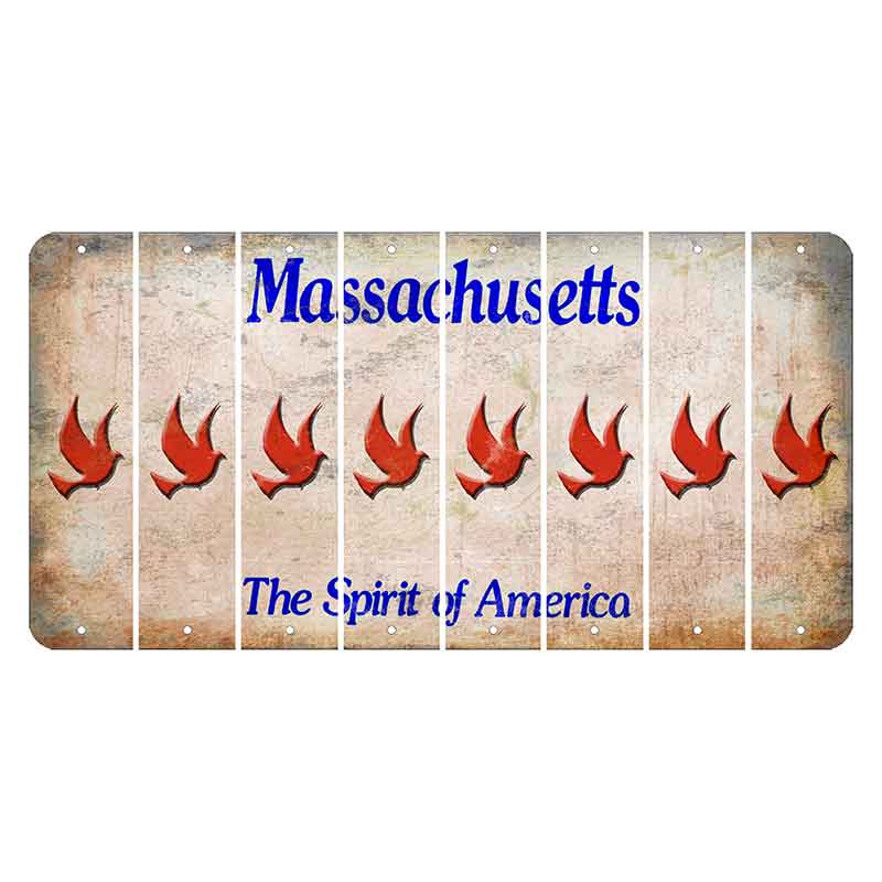 Massachusetts Spirit of America Cut License Plate Strips (Set of 8) Dove