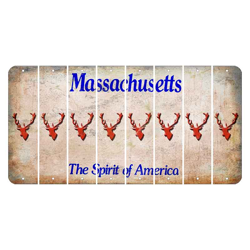 Massachusetts Spirit of America Cut License Plate Strips (Set of 8) Elk