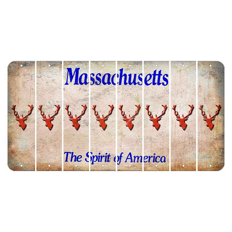 Massachusetts Spirit of America Cut License Plate Strips (Set of 8) Elk