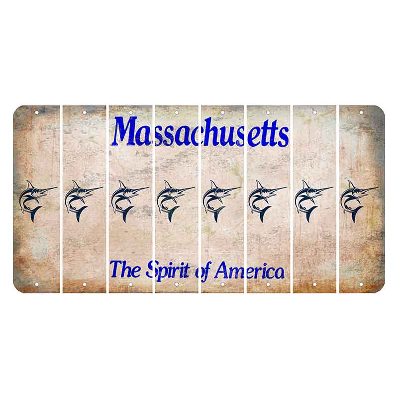 Massachusetts Spirit of America Cut License Plate Strips (Set of 8) Swordfish