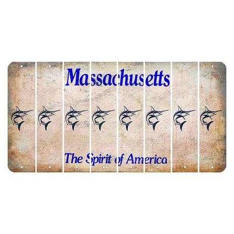 Massachusetts Spirit of America Cut License Plate Strips (Set of 8) Swordfish