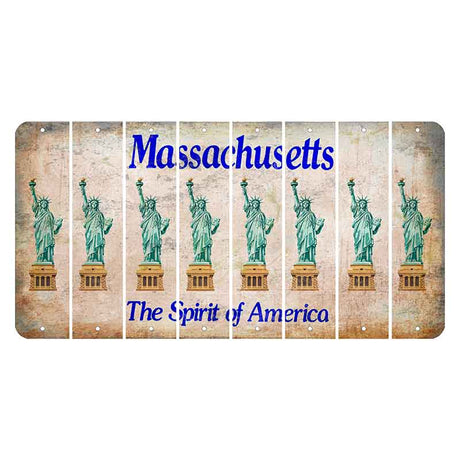 Massachusetts Spirit of America Cut License Plate Strips (Set of 8) Statue of Liberty