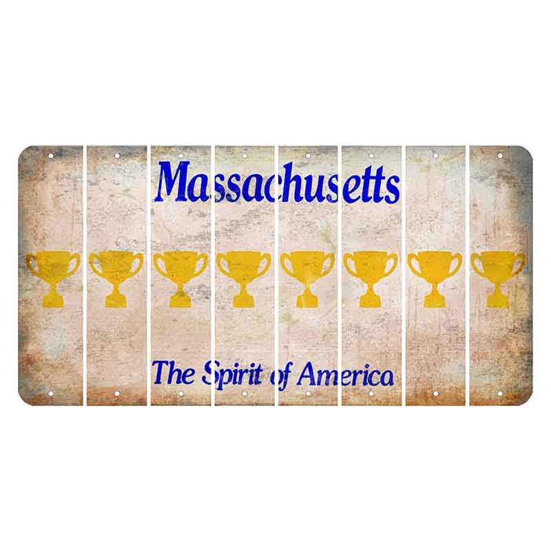 Massachusetts Spirit of America Cut License Plate Strips (Set of 8) Trophy