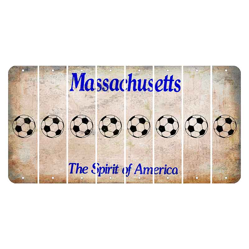 Massachusetts Spirit of America Cut License Plate Strips (Set of 8) Soccerball