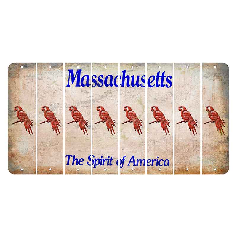 Massachusetts Spirit of America Cut License Plate Strips (Set of 8) Parrot