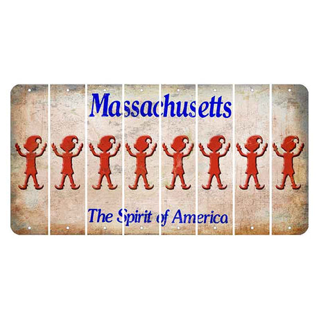 Massachusetts Spirit of America Cut License Plate Strips (Set of 8) Elf