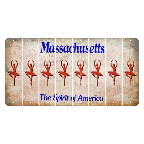 Massachusetts Spirit of America Cut License Plate Strips (Set of 8) Ballerina Dancer