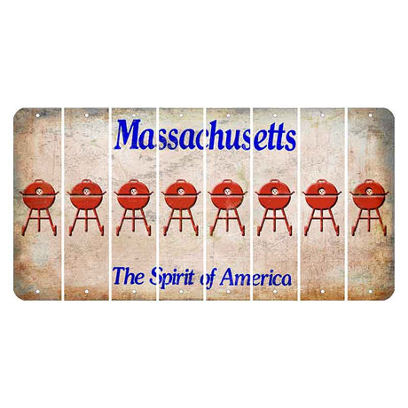 Massachusetts Spirit of America Cut License Plate Strips (Set of 8) Grill