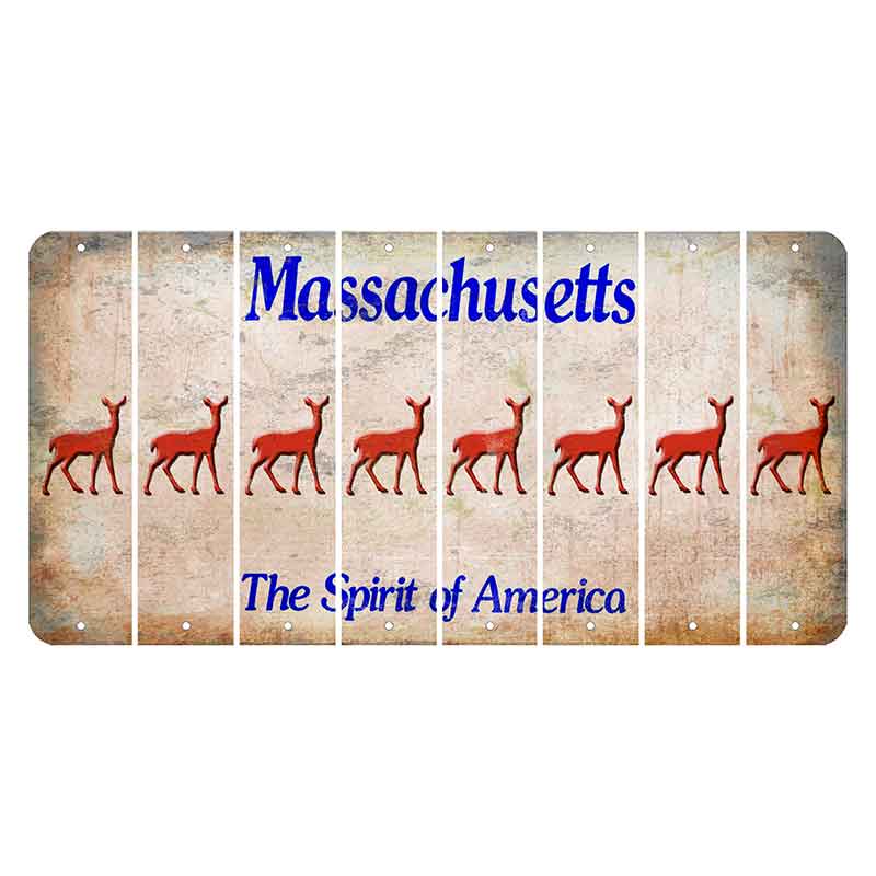 Massachusetts Spirit of America Cut License Plate Strips (Set of 8) Doe