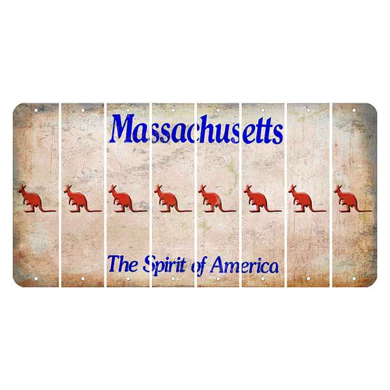 Massachusetts Spirit of America Cut License Plate Strips (Set of 8) Kangaroo