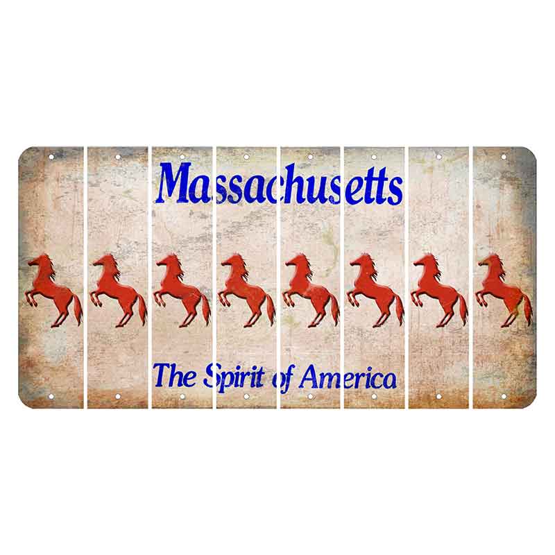 Massachusetts Spirit of America Cut License Plate Strips (Set of 8) Horse