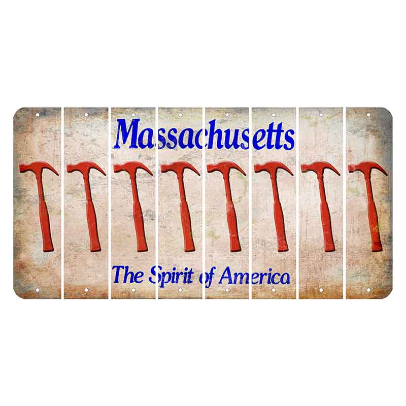 Massachusetts Spirit of America Cut License Plate Strips (Set of 8) Hammer