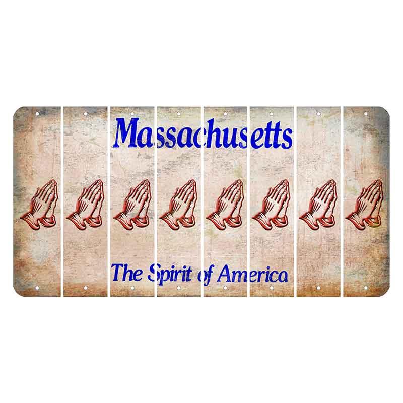 Massachusetts Spirit of America Cut License Plate Strips (Set of 8) Praying Hands