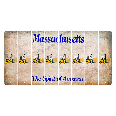 Massachusetts Spirit of America Cut License Plate Strips (Set of 8) Forklift