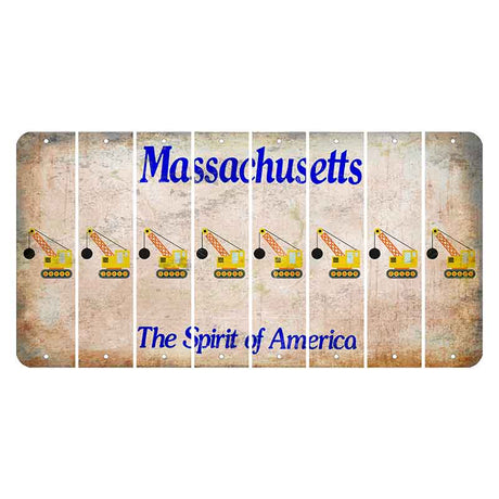 Massachusetts Spirit of America Cut License Plate Strips (Set of 8) Wrecking Ball Crane