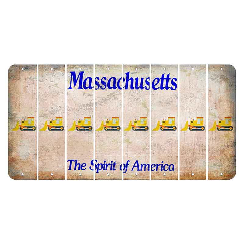 Massachusetts Spirit of America Cut License Plate Strips (Set of 8) Dozer