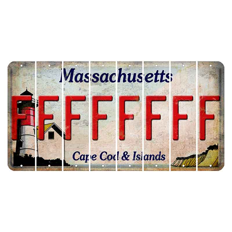 Massachusetts Cape Cod Cut License Plate Strips (Set of 8) F