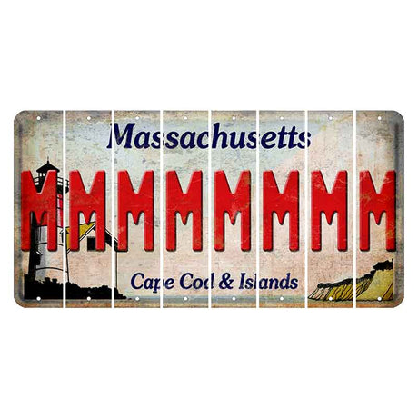 Massachusetts Cape Cod Cut License Plate Strips (Set of 8) M