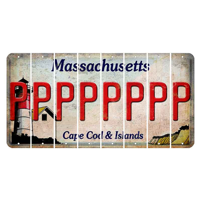 Massachusetts Cape Cod Cut License Plate Strips (Set of 8) P