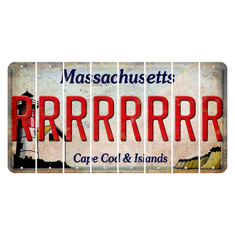 Massachusetts Cape Cod Cut License Plate Strips (Set of 8) R