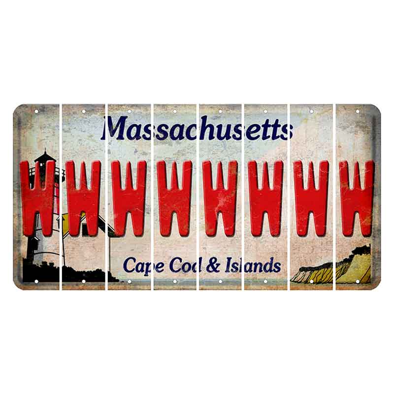 Massachusetts Cape Cod Cut License Plate Strips (Set of 8) W