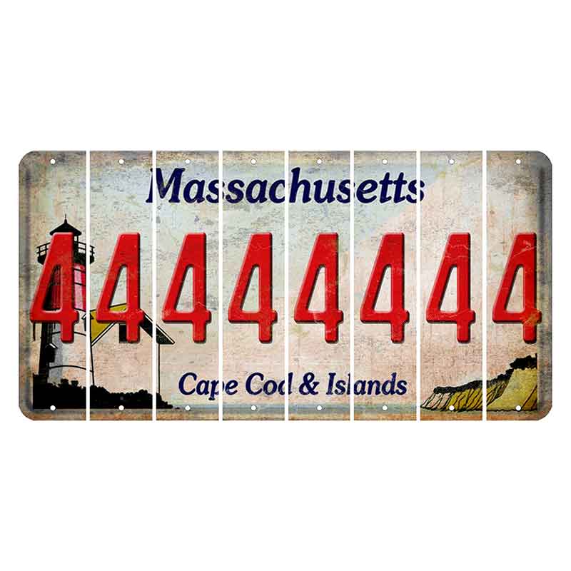 Massachusetts Cape Cod Cut License Plate Strips (Set of 8) 4